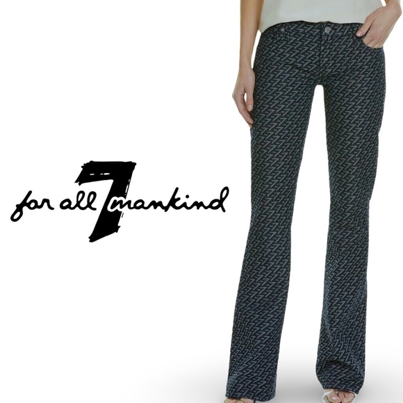 NWOT - 7 For All Mankind - ORIGINAL BOOTCUT - DARK - HARRINGBONE JEAN - 29 x 30' - Picture 1 of 15